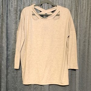 Cream Crisscross Long sleeve Shirt